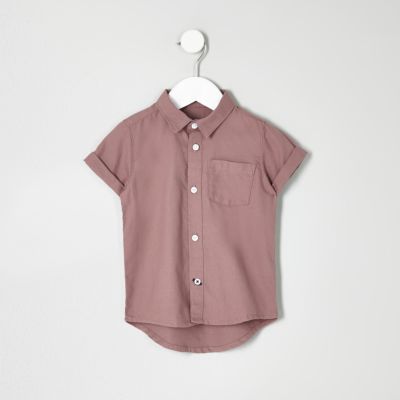 Mini boys pink Oxford shirt